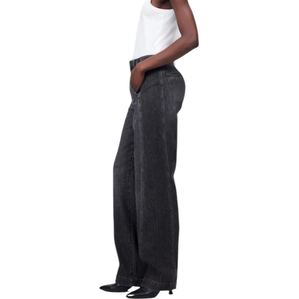 NWT Madewell Tapered Denim Trousers Robles Black Wash Size 24 - Picture 2 of 11